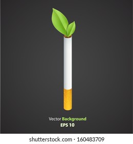 Ecologic cigarette isolated over black background 