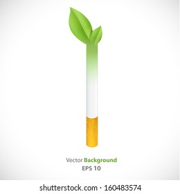 Ecologic cigarette isolated over white background 