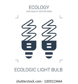 ecologic light bulb icon. high quality filled ecologic light bulb icon on white background. from ecology collection flat trendy vector ecologic light bulb symbol. use for web and mobile