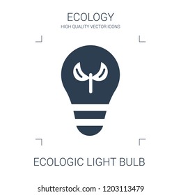 ecologic light bulb icon. high quality filled ecologic light bulb icon on white background. from ecology collection flat trendy vector ecologic light bulb symbol. use for web and mobile