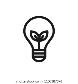 Ecologic Light Bulb Icon. Isolated on white background.