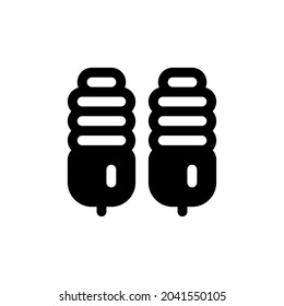 Ecologic Light Bulb Silhouette Icon On White Background