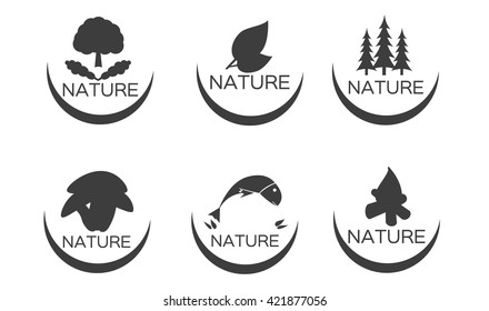 Ecologic nature logo set