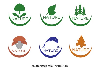 Ecologic nature logo set