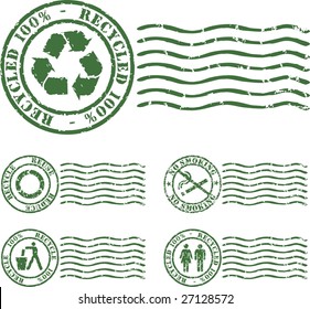 ecologic vector rubber stamp with green ink