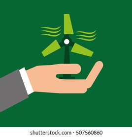 ecological alternative energy green vector illustration design