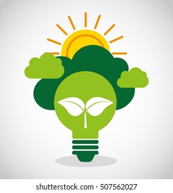 ecological alternative energy green vector illustration design