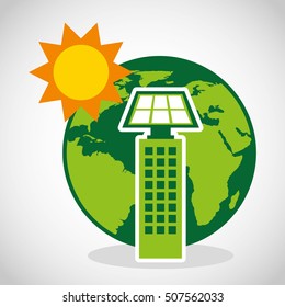 ecological alternative energy green vector illustration design