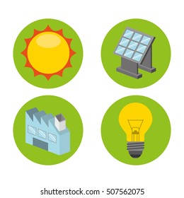 ecological alternative energy green vector illustration design