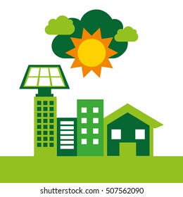 ecological alternative energy green vector illustration design