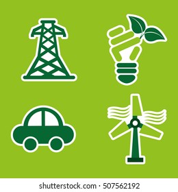 ecological alternative energy green vector illustration design