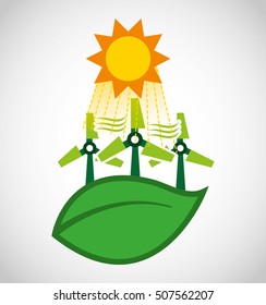 ecological alternative energy green vector illustration design