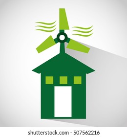 ecological alternative energy green vector illustration design