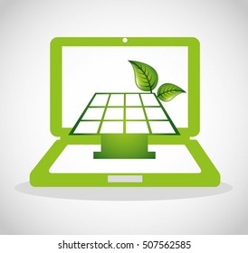 ecological alternative energy green vector illustration design