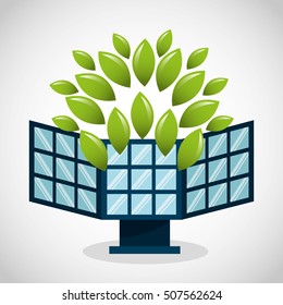 ecological alternative energy green vector illustration design