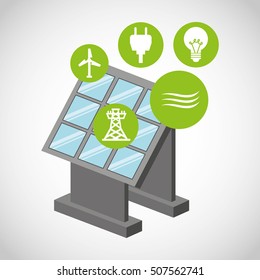 ecological alternative energy green vector illustration design