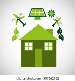 ecological alternative energy green vector illustration design