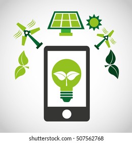 ecological alternative energy green vector illustration design