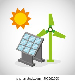ecological alternative energy green vector illustration design