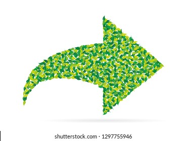 Ecological arrow curve with leaves