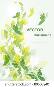Ecological background with butterflies