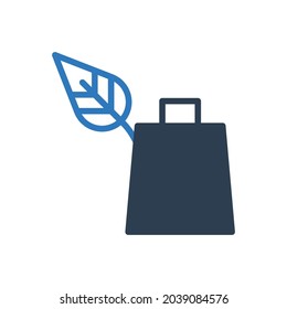 ecological bag icon - green bag icon -  natural bag icon