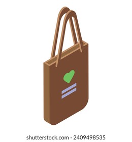 Ecological bag icon isometric vector. Eco fabric. Cotton handle