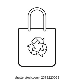 Ecological bag icon. Vector illustration. EPS 10.