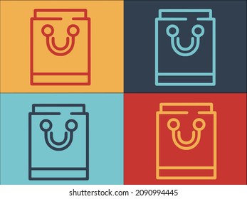 Ecological Bag Logo Template, Simple Flat Icon of bag,fabric,eco