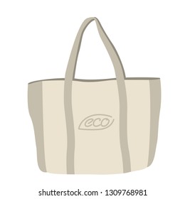 Ecological bag made of natural fabrics, vector illustration, flat style