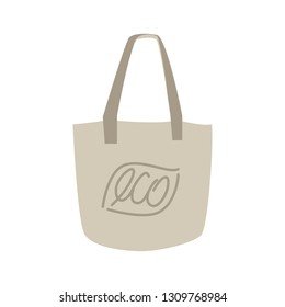 Ecological bag made of natural fabrics, vector illustration, flat style