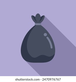 Ecological bag trash icon flat vector. Clean waste. Bin pollution