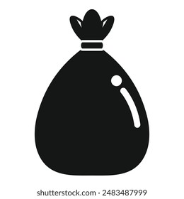 Icono de la basura del bolso ecológico Vector simple. Limpia los residuos. Contaminación del depósito