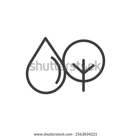 Ecological Balance Icon Depicting a Balanced Earth and Leaf in Black and White