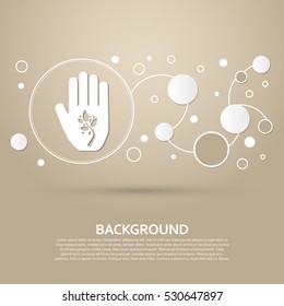 Ecological Beauty And Health Care, Enviromental Protection Icon On A Brown Background With Elegant Style And Modern Design Infographic. Vector Illustration