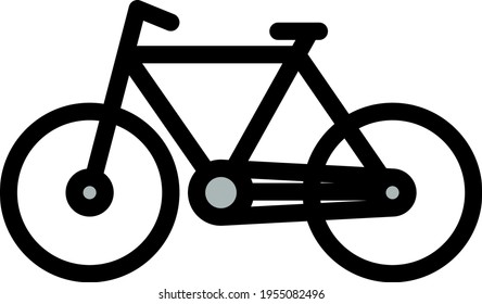 Ecological Bike Icon. Editable Bold Outline With Color Fill Design. Vector Illustration.