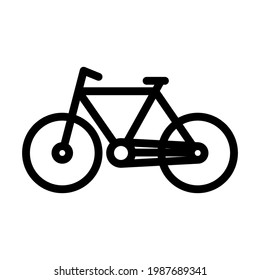 Ecological Bike Icon. Editable Bold Outline Design. Vector Illustration.
