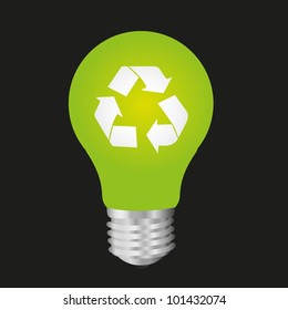 ecological bulb isolated on black background, vector illustration