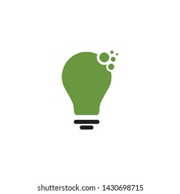 Ecological bulb lamp logo design vector template