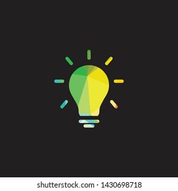 Ecological bulb lamp logo design vector template