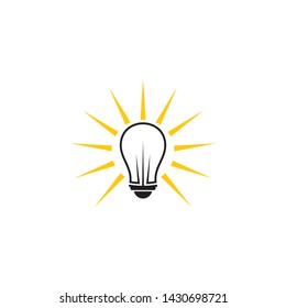 Ecological bulb lamp logo design vector template