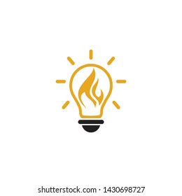 Ecological bulb lamp logo design vector template