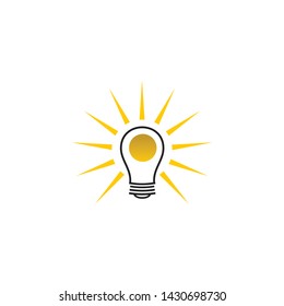 Ecological bulb lamp logo design vector template