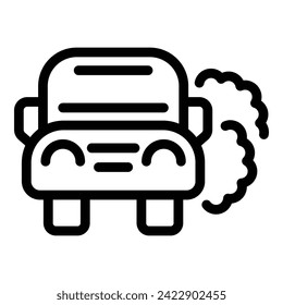 Ecological car fumes icon outline vector. Motor vehicle. Carbon emissions