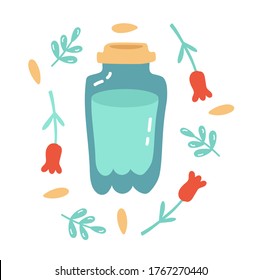 Tarjeta ecológica. Pónganse verdes. Artículos o productos duraderos y reutilizables. Estilo ecológico. No hay plástico. Vamos verde. С con una botella reutilizable y una planta.