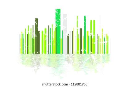 Ecological city Green strips which represent ecology in the city