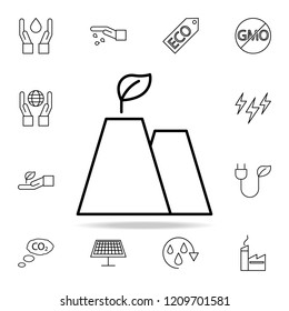 Ecological clean factory outline icon. Ecology icons universal set for web and mobile