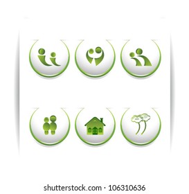 Ecological community icons set