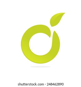 Ecological company O letter green logo icon 