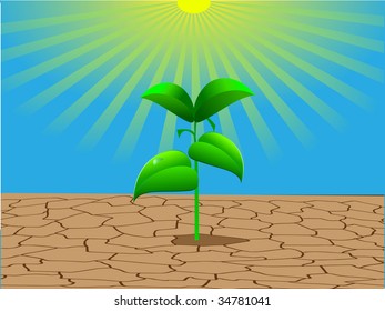 Ecological concept with green leafs